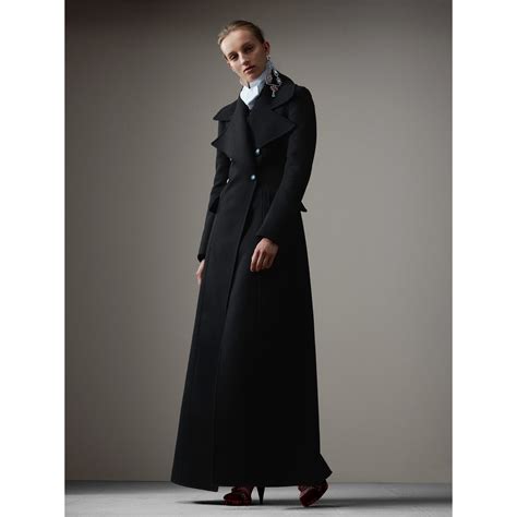 burberry felted wool full length tailored coat|Burberry wool coat women.